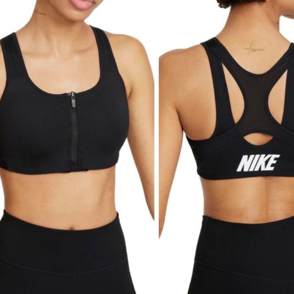 XS black Nike zip sports bra - Picture 1 of 1